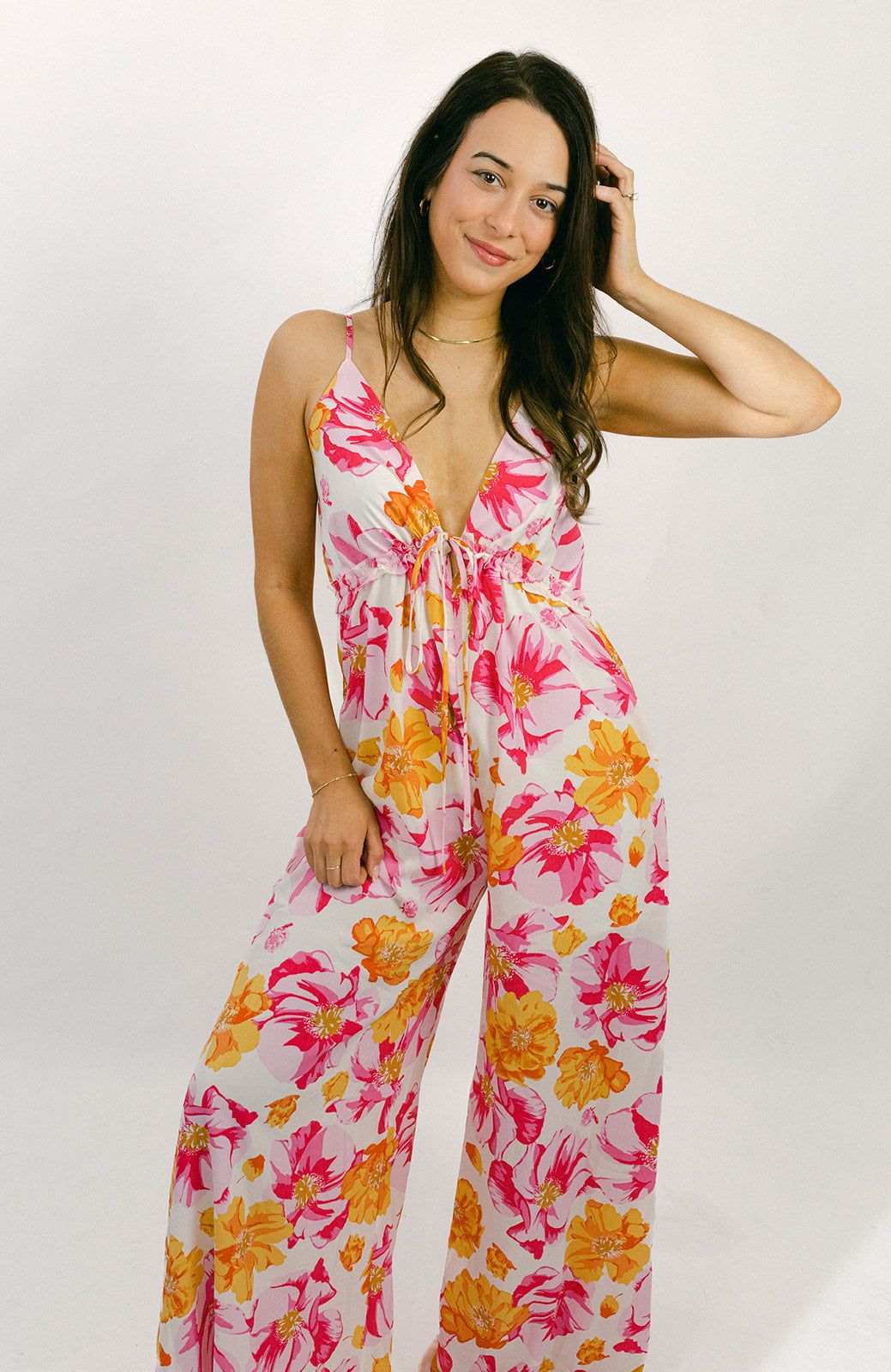 Pink Floral Jumpsuit