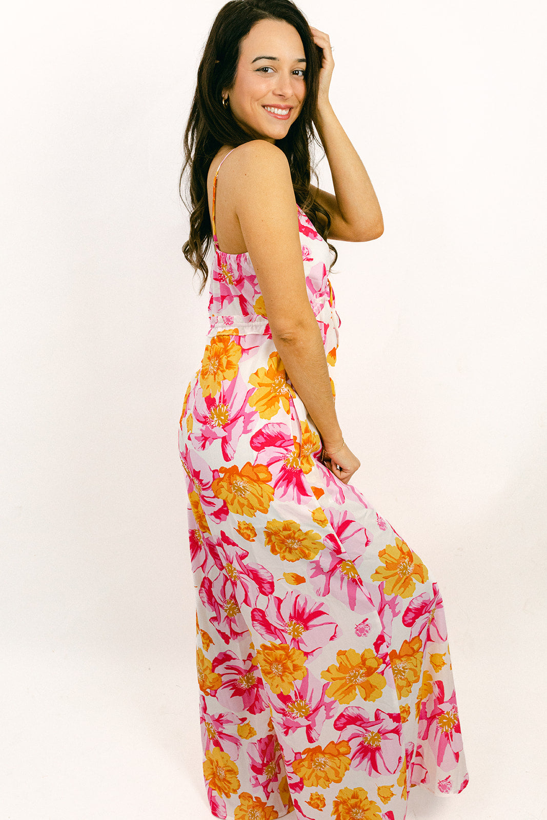 Pink Floral Jumpsuit