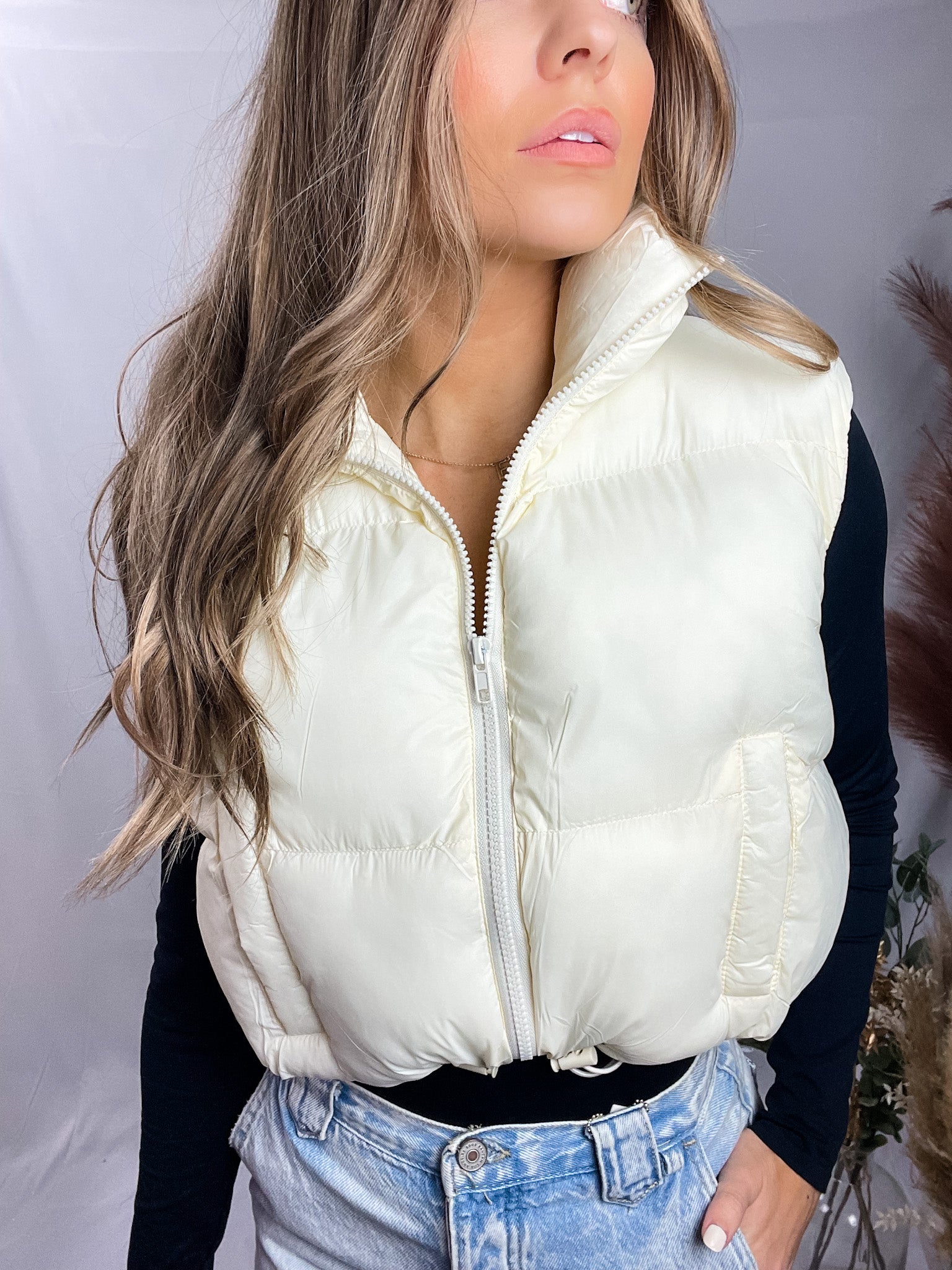 Ivory hotsell puffer vest